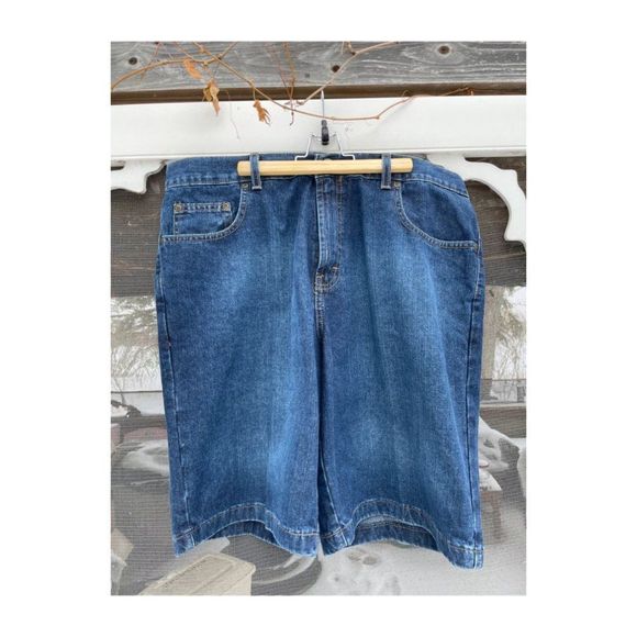 Vintage Tommy Hilfiger Red Label Denim Shorts Flat Front Sz 34 100% Cotton - Picture 3 of 7